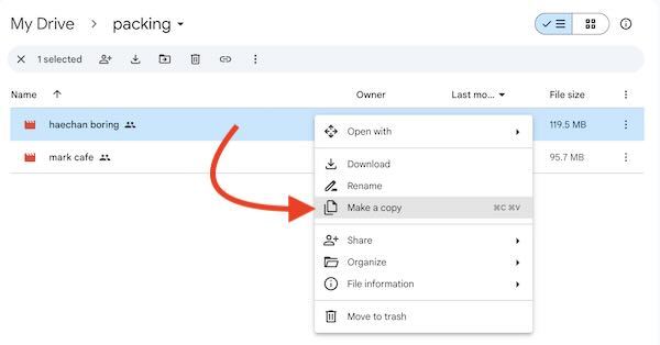 copy files in Google Drive