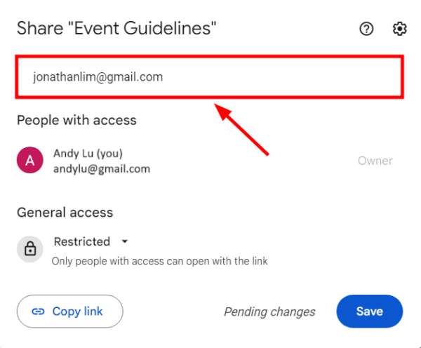 how to share a google drive link