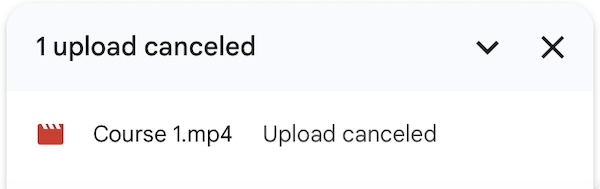 how to cancel upload to Google Drive