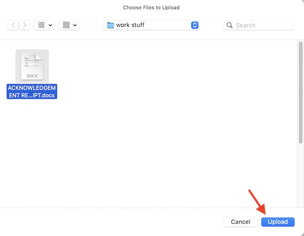 how to upload a Word doc to Google Drive