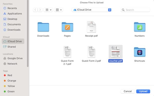 transfer files from iCloud to Google Drive