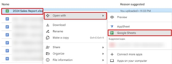 how to save excel in Google Drive