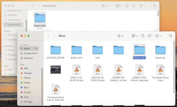 transfer Google Photos to hard drive