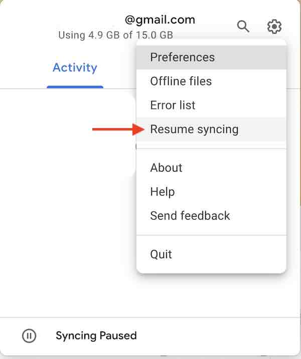 Google Drive stuck uploading