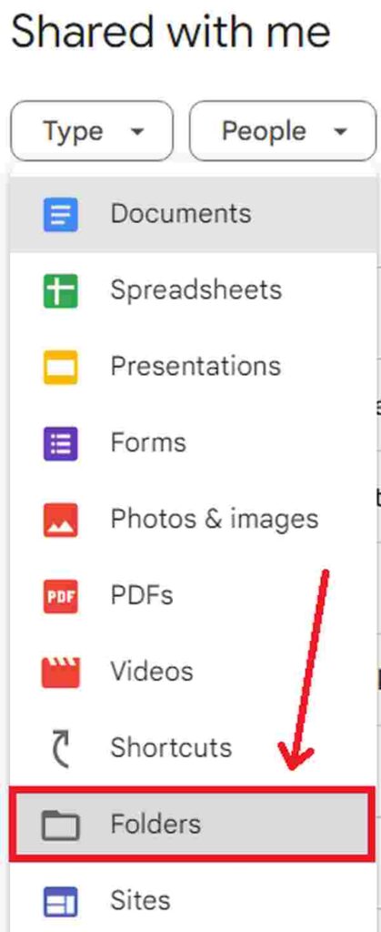 how to find a shared folder in google drive