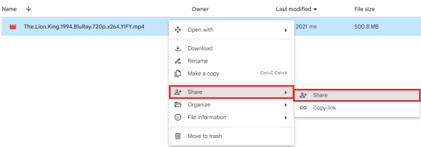 share large files google drive