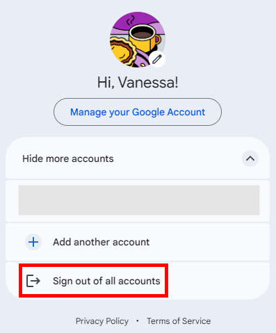 change default Google Drive account