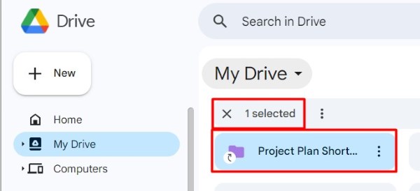 how to remove a shortcut on Google Drive without deleting files