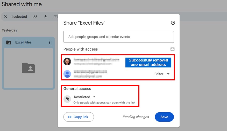 restricting access to files in google drive