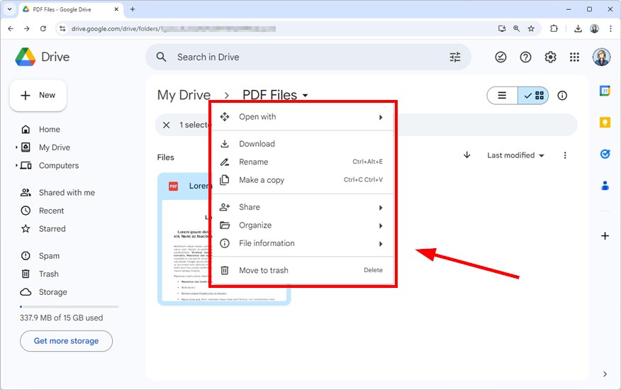 sharing a pdf in google drive tutorial