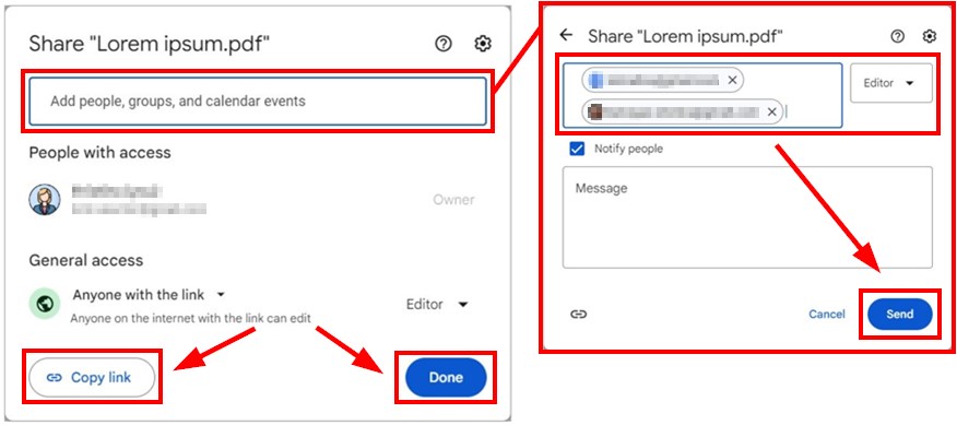 steps on how to share a pdf file in google drive