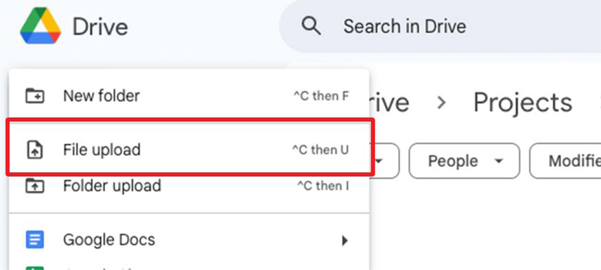 how to upload excel to google drive