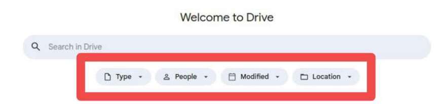 Google Drive sort files by type