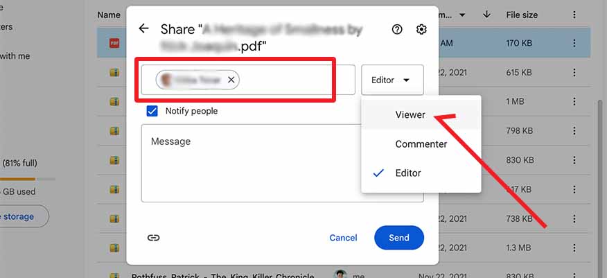 how to email pdfs from google drive