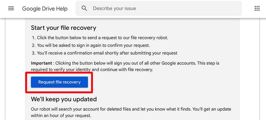 recovering permanently deleted photos from google drive