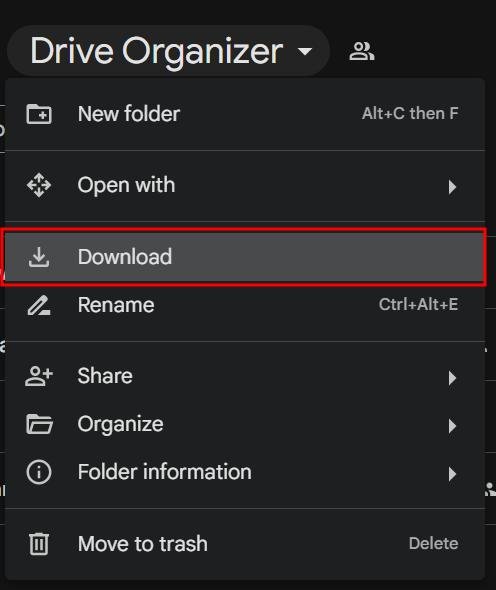 google drive show folder size