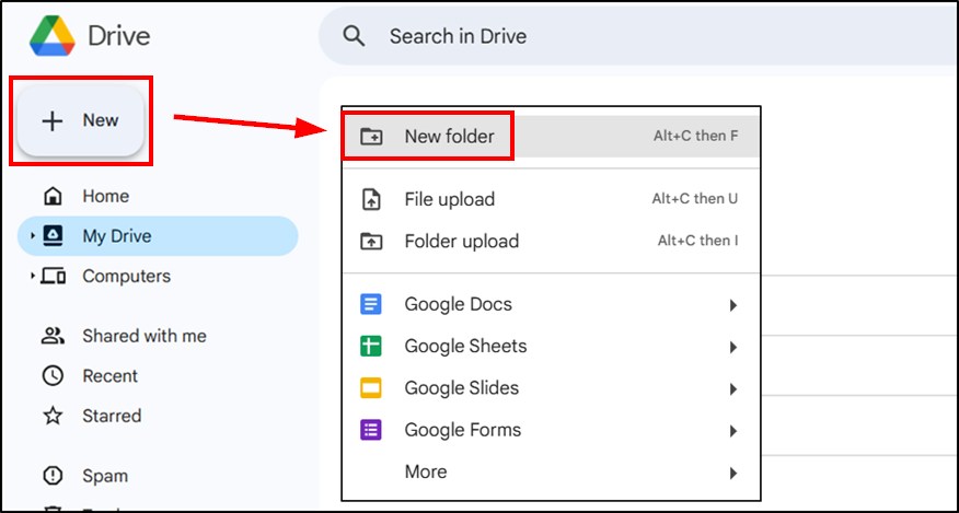 Google Drive create folder