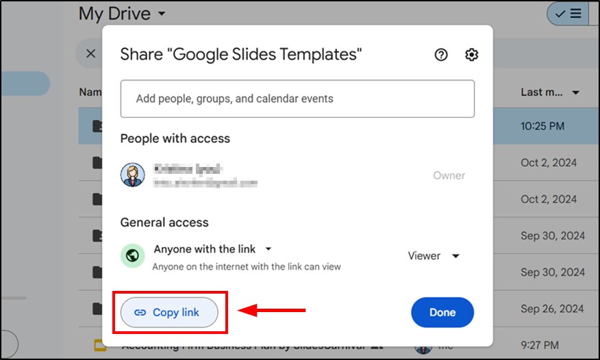 set up google drive link