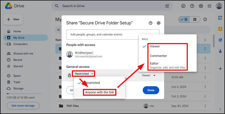 guide to secure folders in google drive