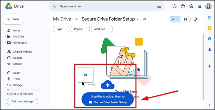 secure folder management google drive