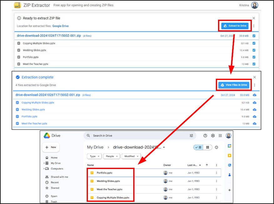 use google drive to open zip files