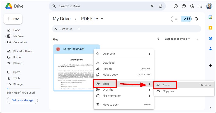 how to send someone a link to google drive