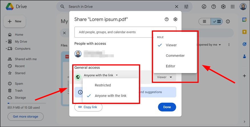 sending google drive link tutorial