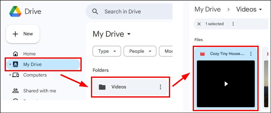 uploading videos to google drive app