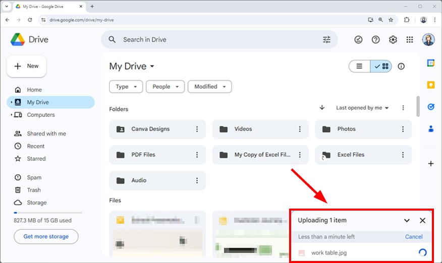 store files on google drive