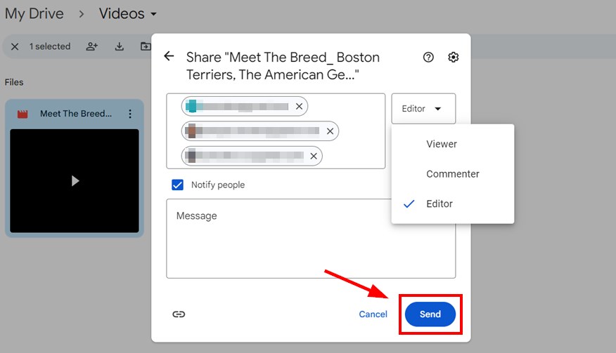 guide to sharing large videos via google drive