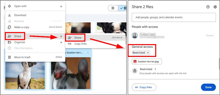 using google drive for image sharing