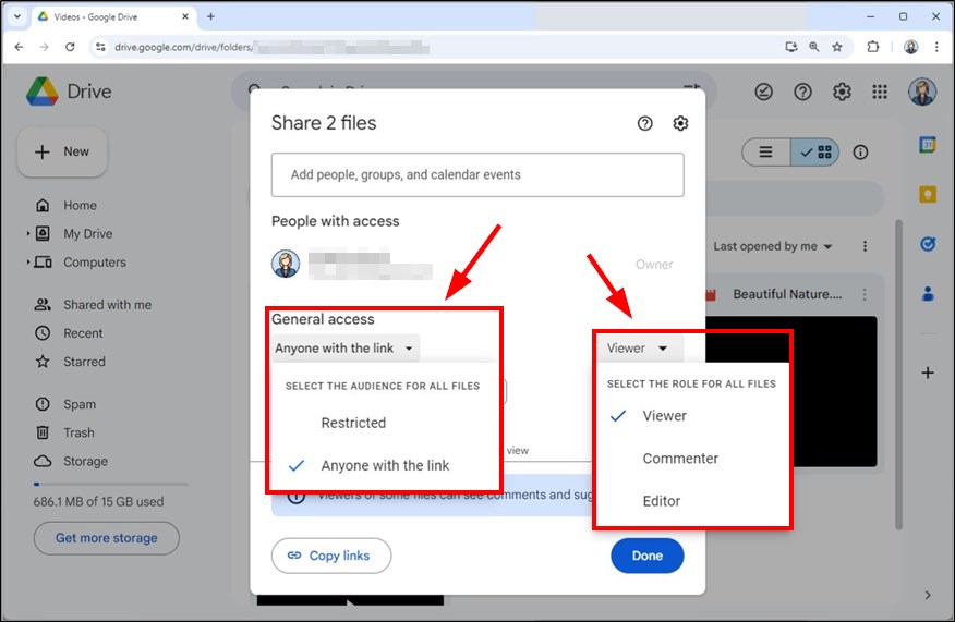 how to send videos google drive