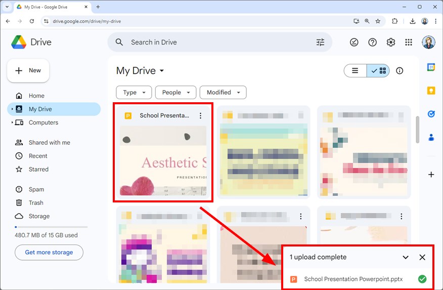 google drive to send large files