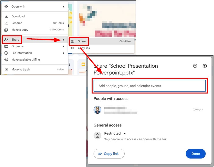 how to send a large file through google drive