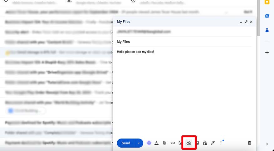 how to send big files via email with google drive