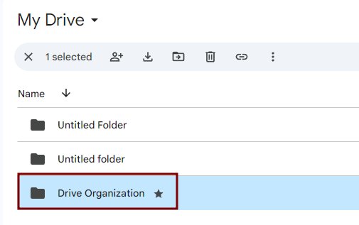 how do you star a shared folder in google drive